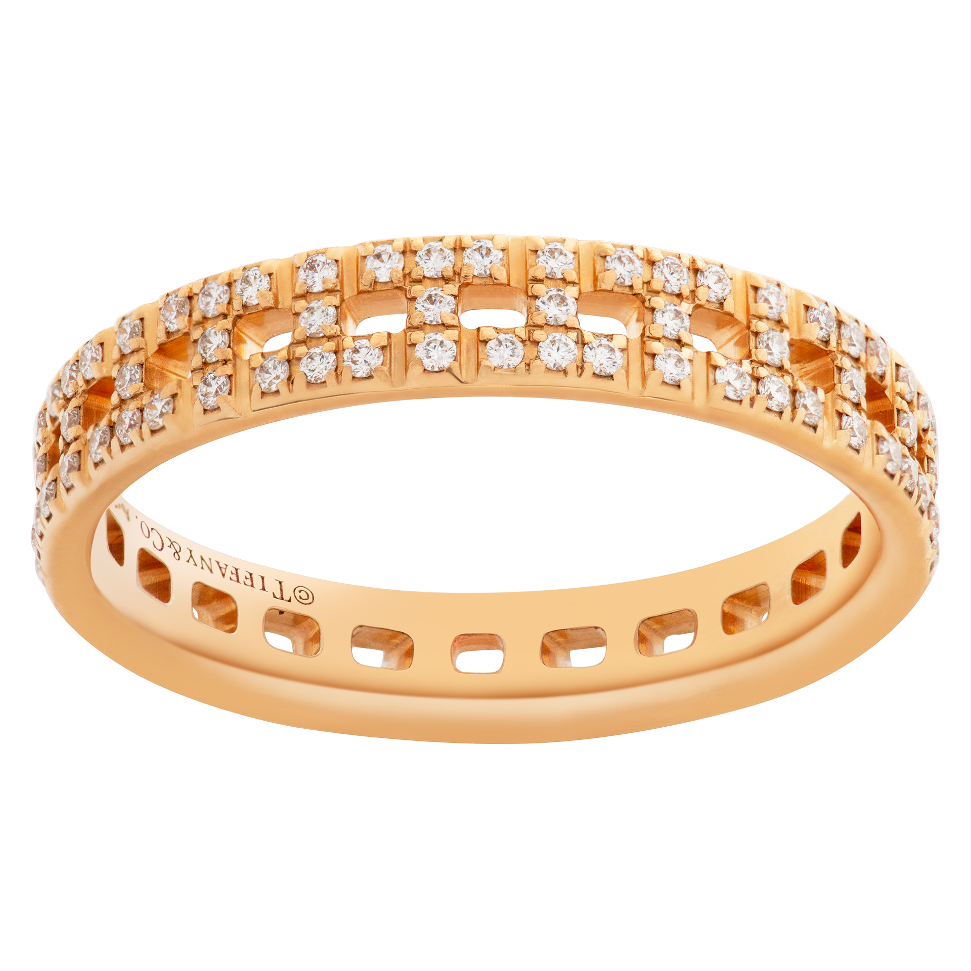 Tiffany & Co. "True Narrow" diamond ring in 18k rose gold