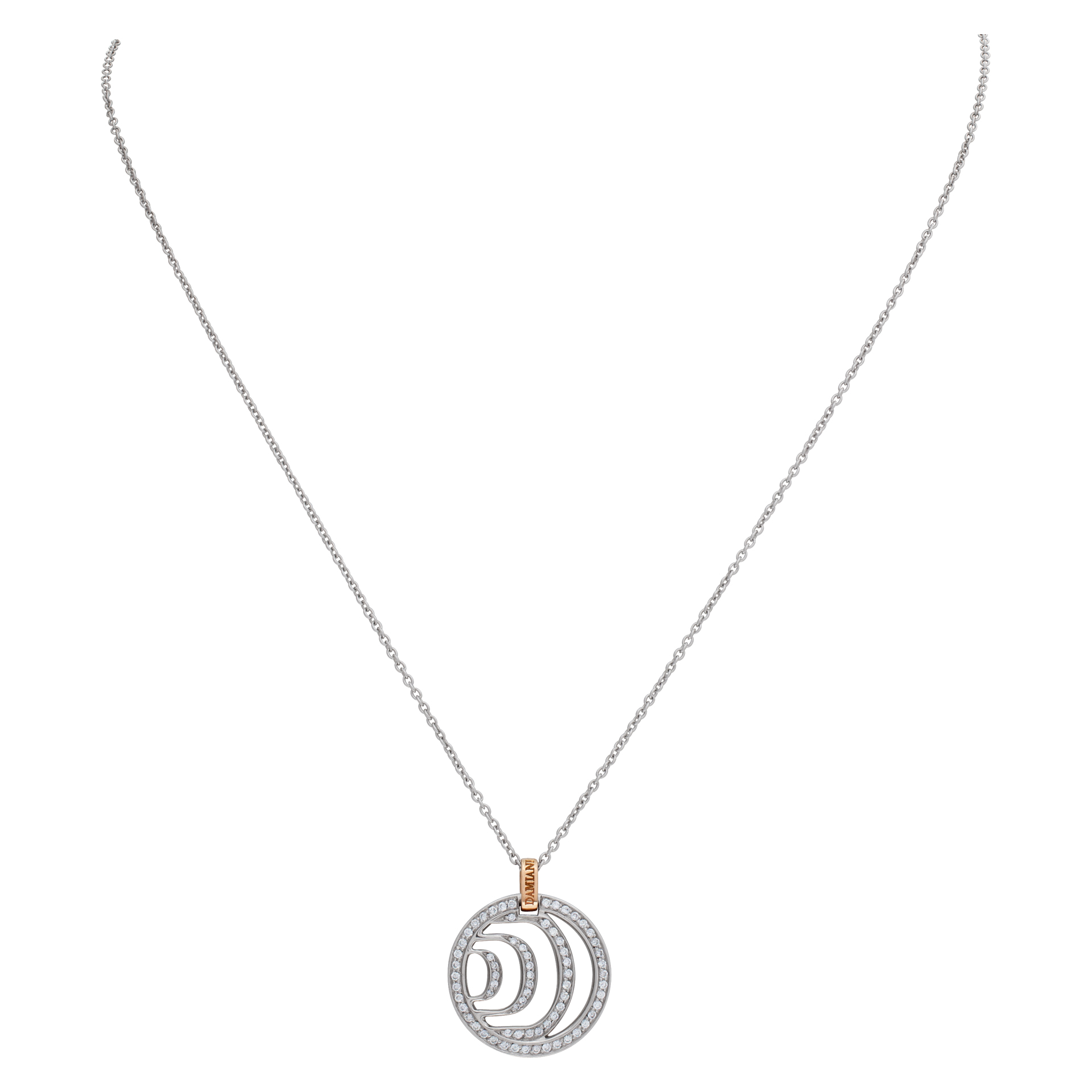 Damiani "Damianissima" diamond necklace 18k white & pink gold