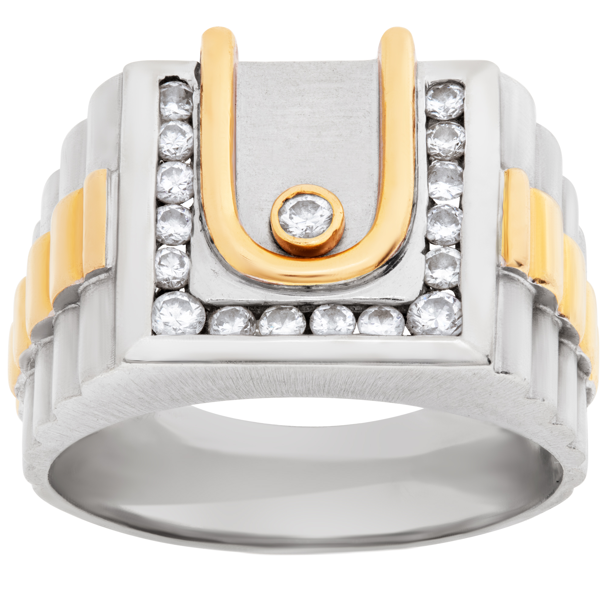 Men's ring in 18k with diamond accents