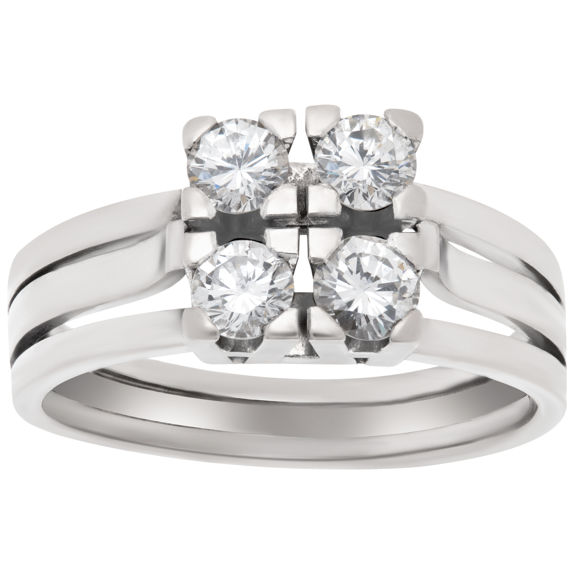 Four diamond 14k white gold ring (Stones)