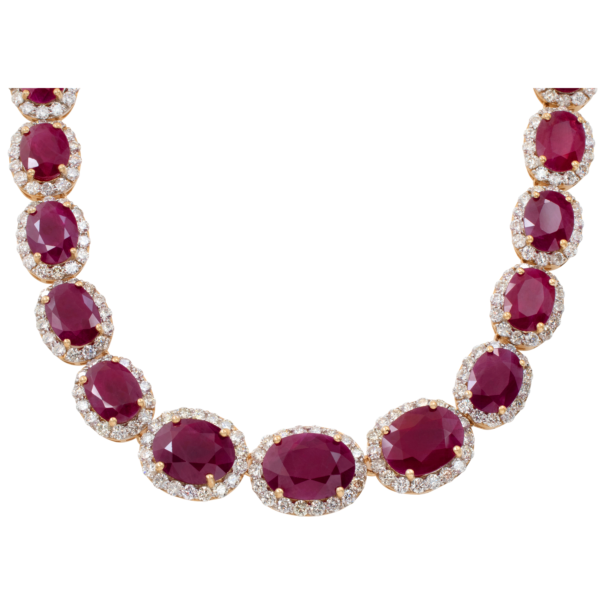 GIA Ruby and diamond necklace in 18k