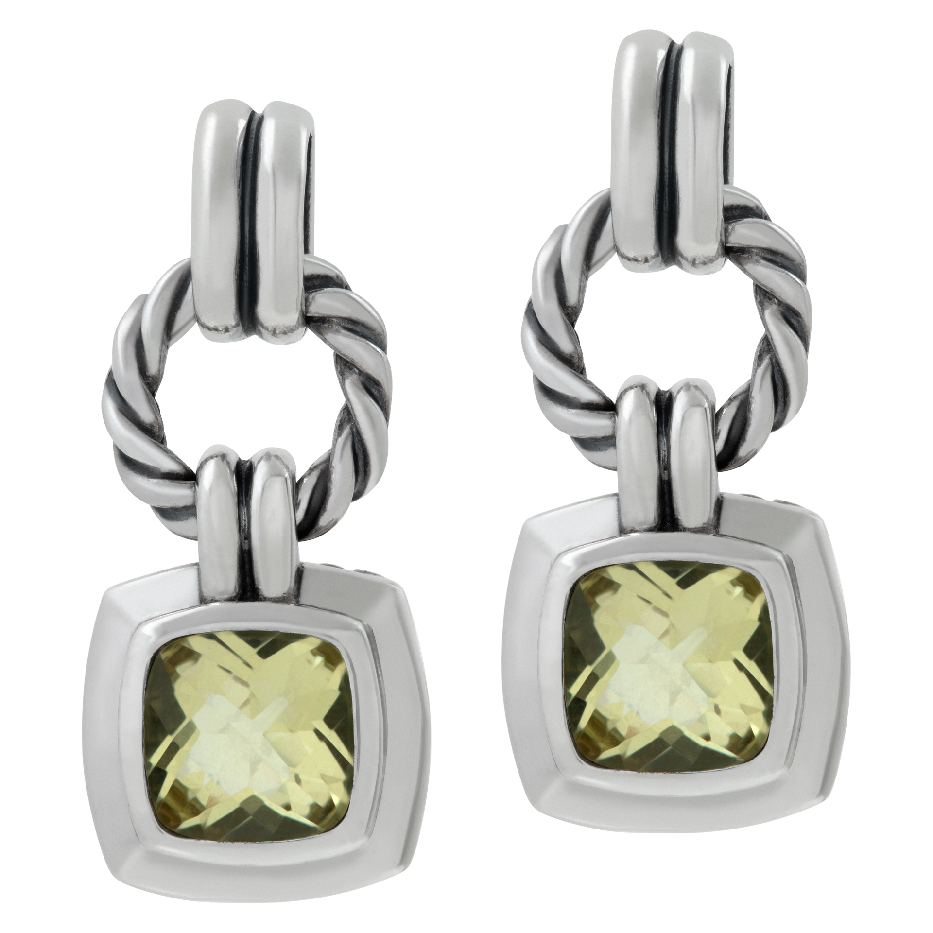 David Yurman Renaissance lemon citrine drop earrings in sterling silver