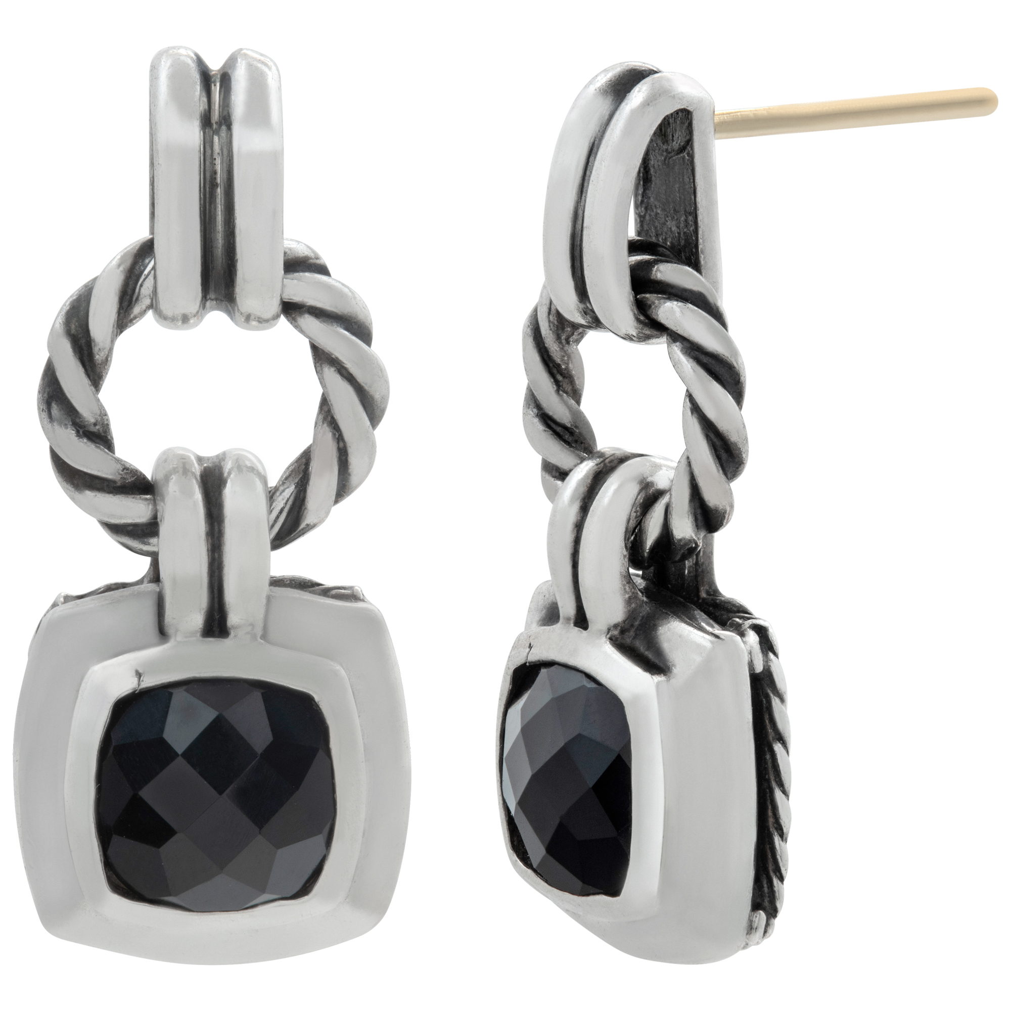 David Yurman Renaissance onyx earrings in sterling silver