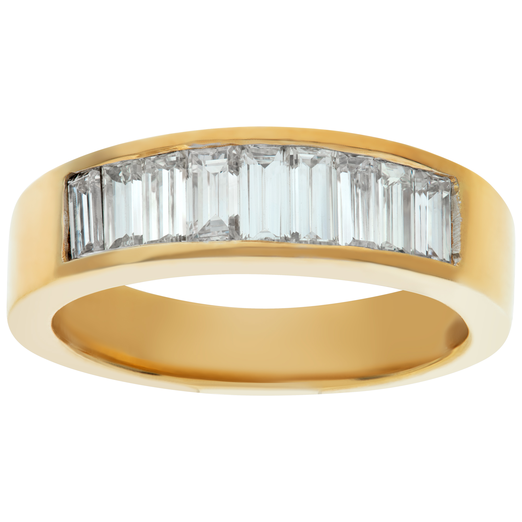 18k Yellow Gold Diamond Wedding Band With Approximately 1.4 Carats