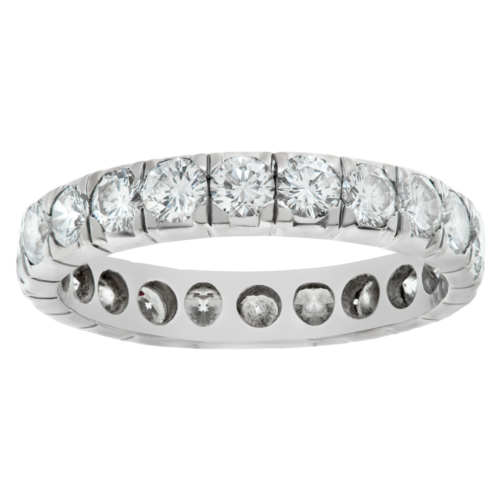 18k white gold eternity band w/ approx. 1.5 cts in G-H Color, VS Clarity diamonds