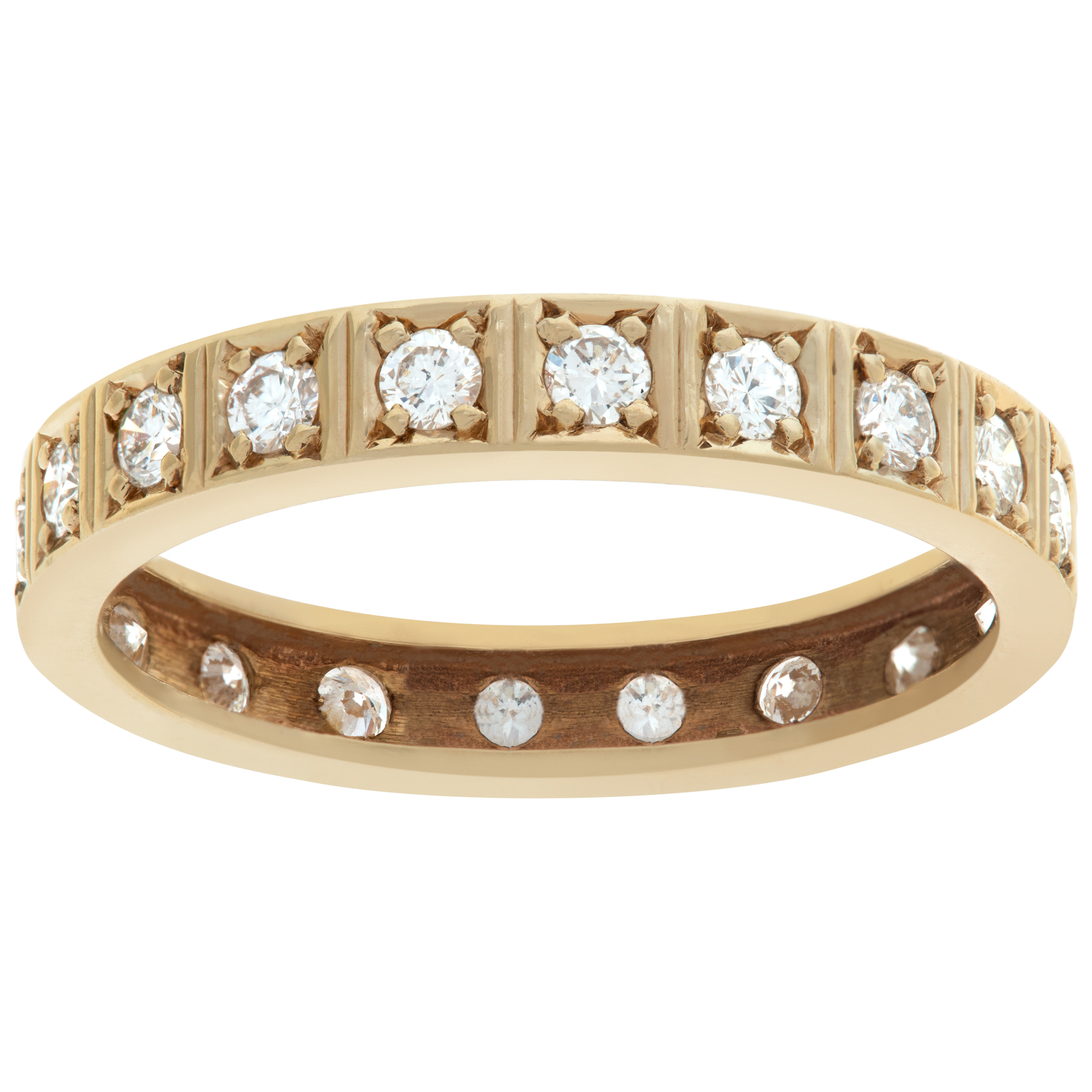 Adorable 14k yellow gold Eternity band with diamonds