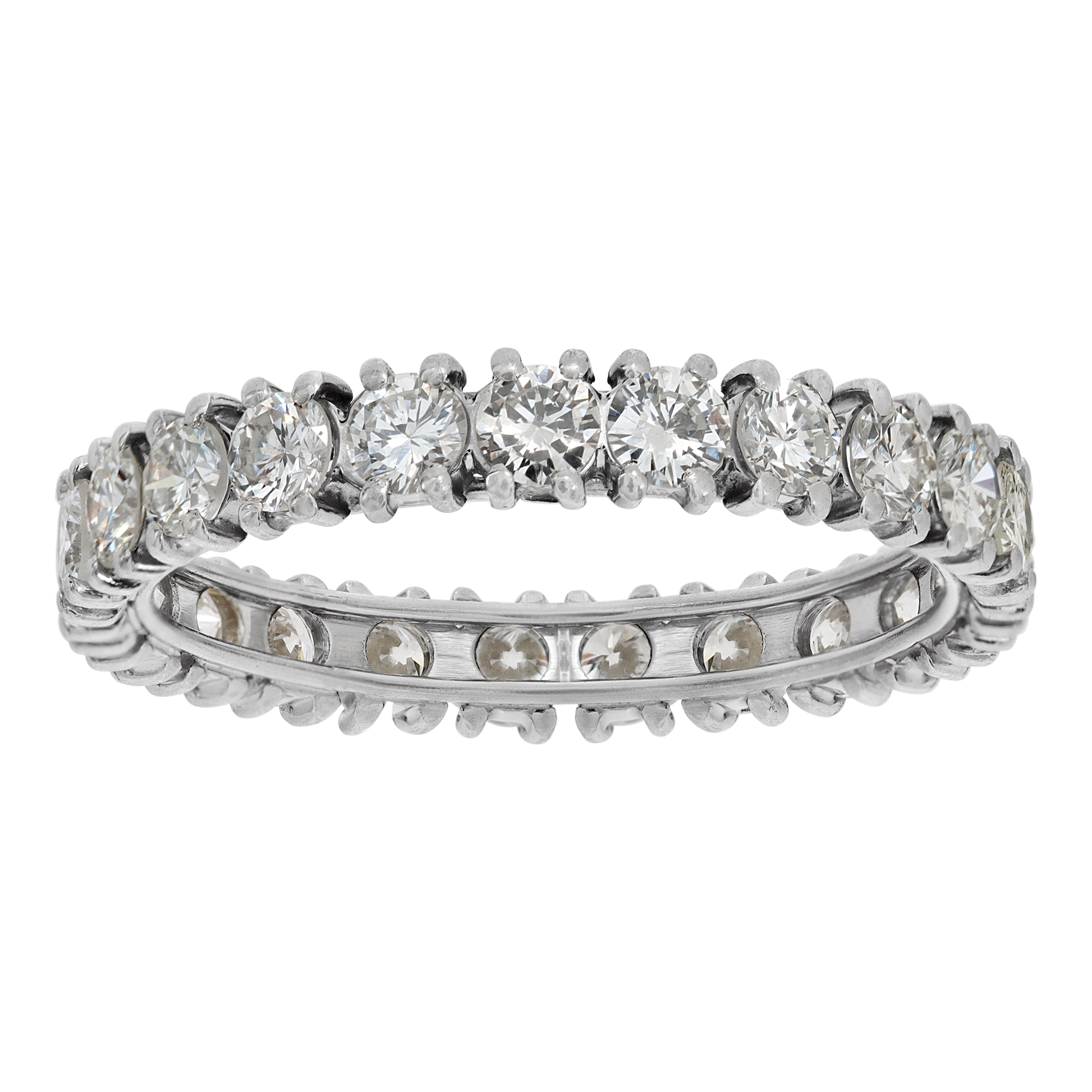 Platinum eternity band with approximately 2 carats in round cut diamonds (Stones)