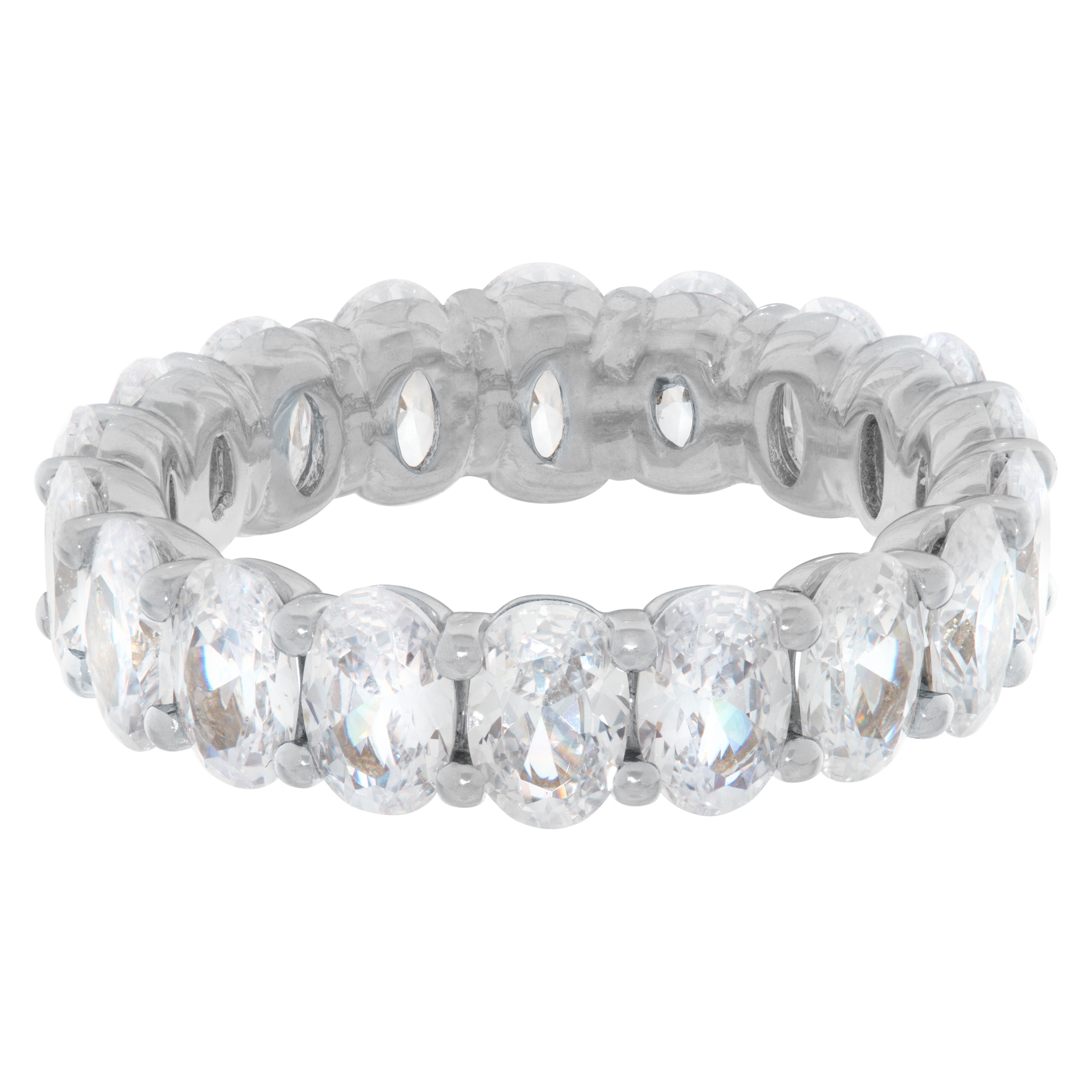 5.5ct Oval Cut Diamond eternity band and ring image 1