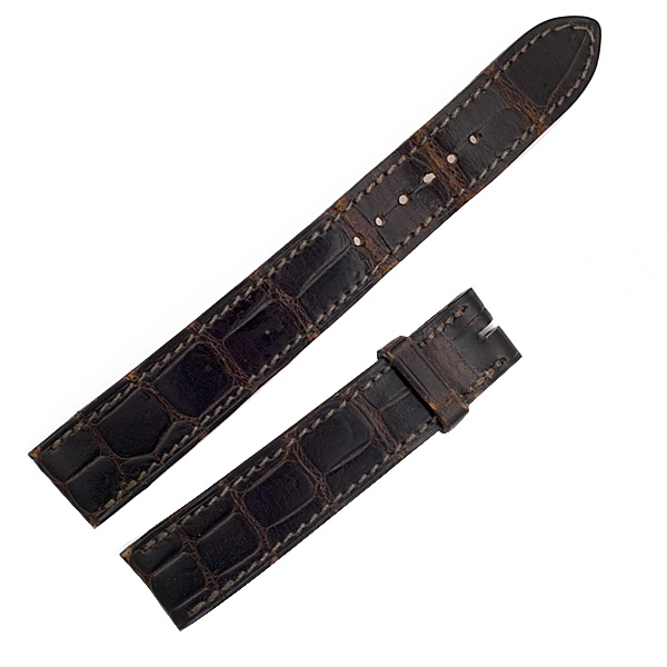 Hermes dark brown crocodile strap (16x14) image 1