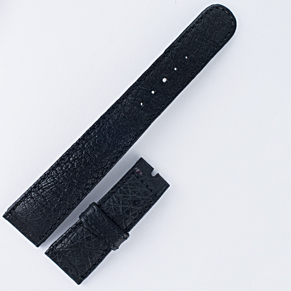 Rolex black crocodile strap 19x15mm w/a length of 2.4" long piece and 2.0" short piece. 20x16mm image 1