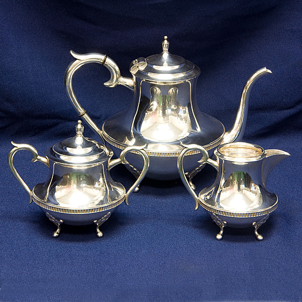 Ornate 3 pieces .950 Sterling Silver coffee set. Total approx. weight: 41.93 ounces troy. image 1