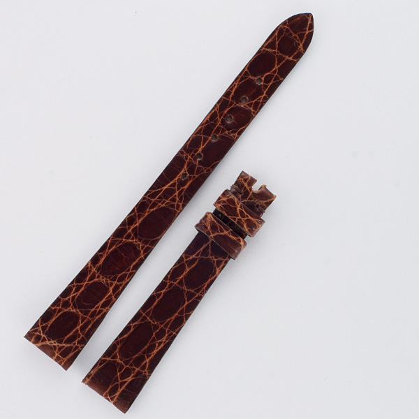 Patek Philippe shiny brown alligator strap (13x10) image 1