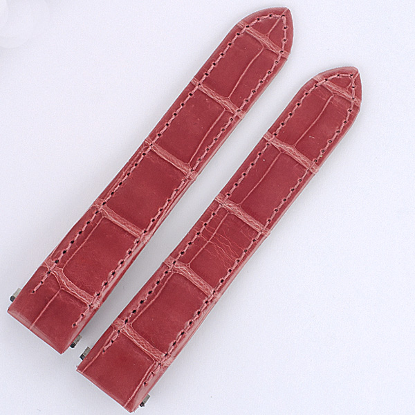 Cartier light pink shiny alligator strap for Roadster 16mm x14mm each piece 4" long for deployment. image 1