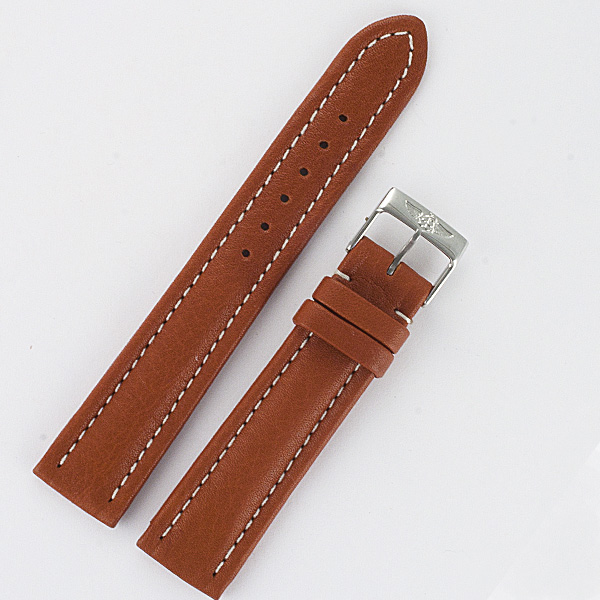 Breitling camel color calf skin strap with two piece stainless steel buckle (18x16) image 1
