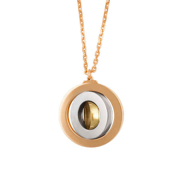 cartier tri color pendant in 18k with chain image 1