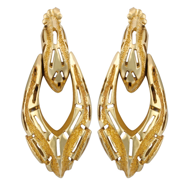 Unique design earrings in 14k image 1