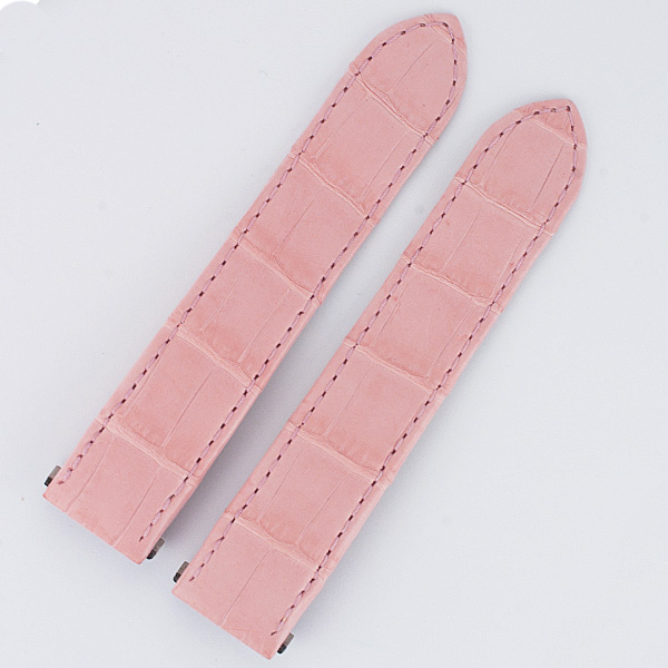 Cartier Roadster pink alligator strap (19x17) for deployment buckle image 1
