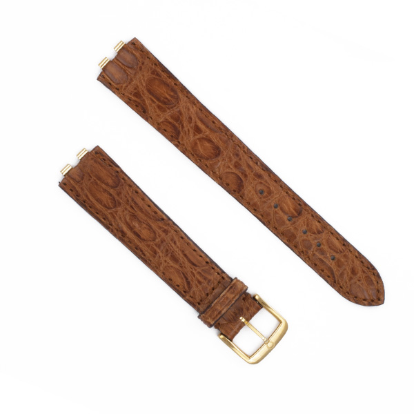 Omega brown chrocodile strap with plaque buckle  (17mm x 13mm) image 1
