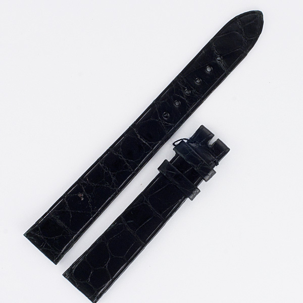 Piaget shiny black alligator strap (14x12) image 1