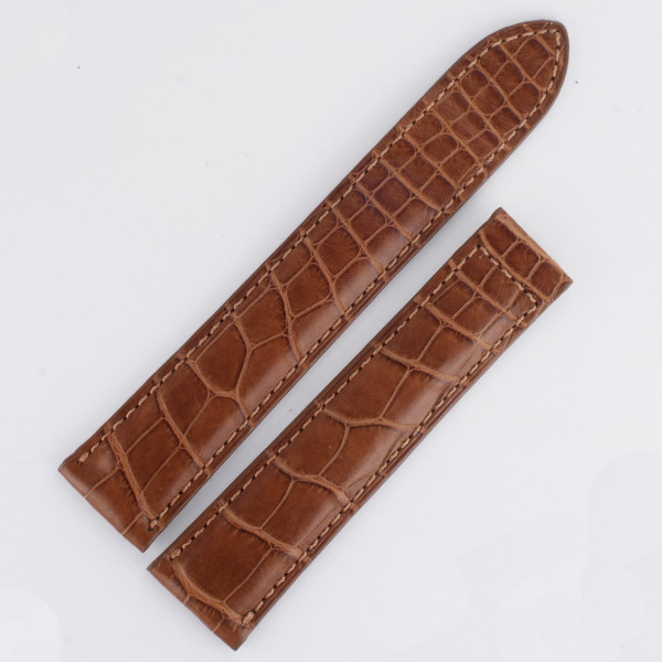 Cartier Brown Alligator Strap (20x18) with 18k deployant buckle (18mm) image 1