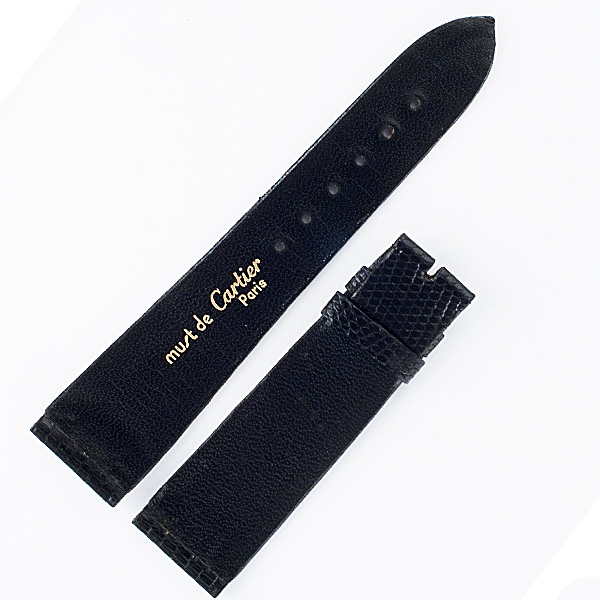 Cartier shiny black lizard strap (21x18) image 1