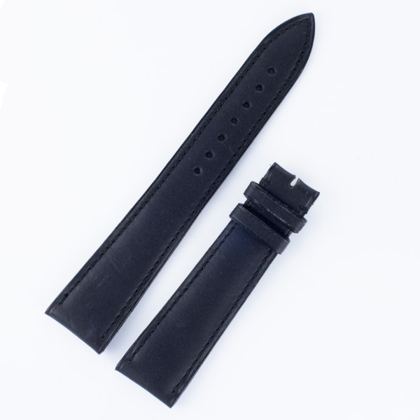 Blancpain matt black calf strap (20x15) by buckle 3"short piece length 4.5" long piece image 1