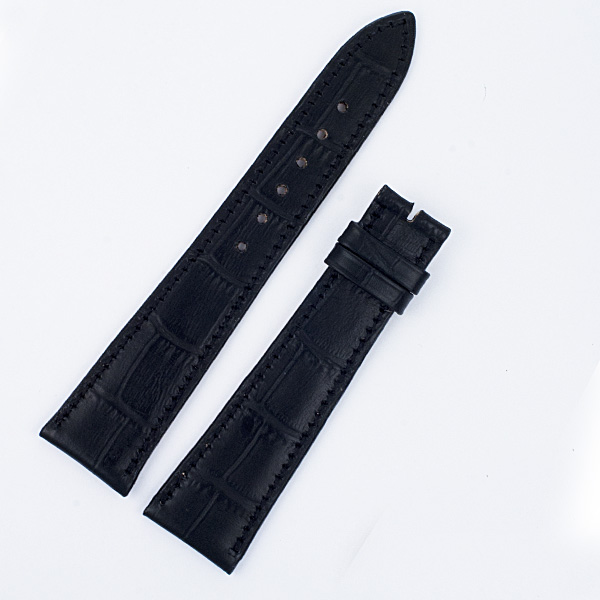 Jaeger-LeCoultre black alligator strap 21mm x 16mm long end 4.5" & short 3.25" for tang buckle image 1