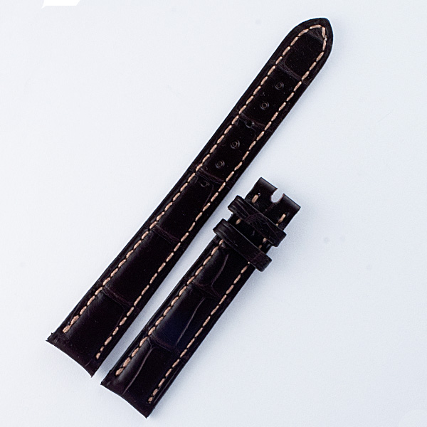 Patek Philippe Ladies matt dark brown alligator strap 14mm x 12mm long end 4" & short 2.5" for tang image 1