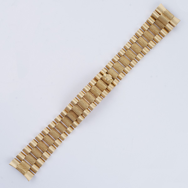 Authentic 18k YG Rolex Bark Finish band Bracelet 6 3/8" long image 1