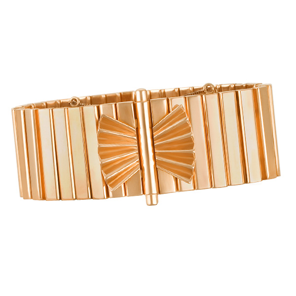 Heavy 18k pink gold link bracelet 74.8PWT image 1