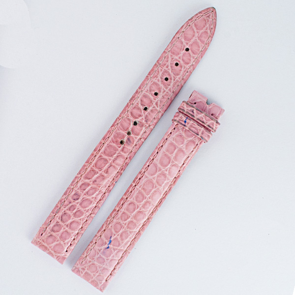 Patek Philippe used pink crocodile strap (15x14) for tang buckle image 1