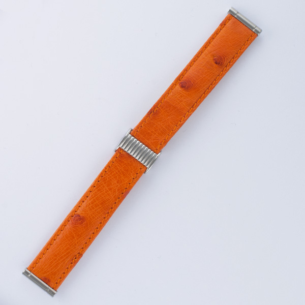 Boucheron Solis orange ostrich strap 17mm by lug end 3.5" length image 1