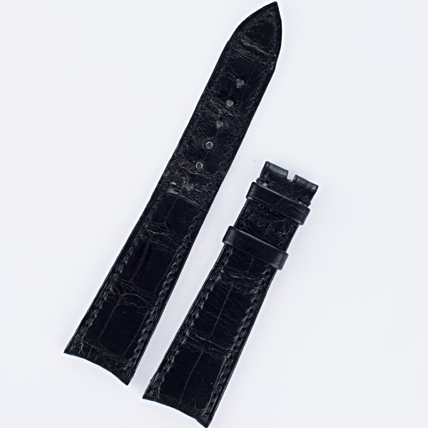 Audemars Piguet shinny black alligator strap 20x16 for tang buckle image 1