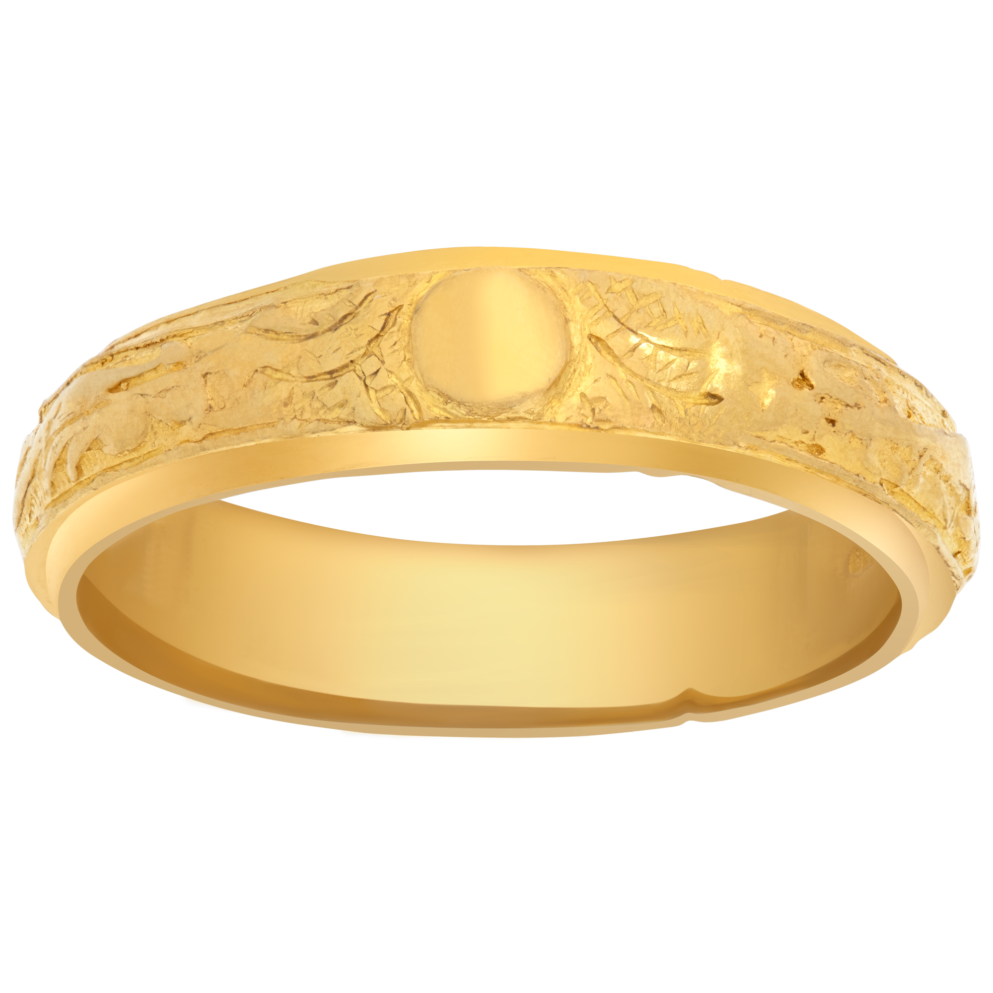 Mens 24k yellow gold ring. Size 10.75 image 1