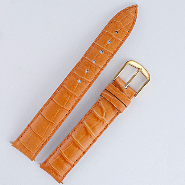 Chopard orange alligator leather strap for Be Happy 15mm x 14mm with plaque tang buckle image 1