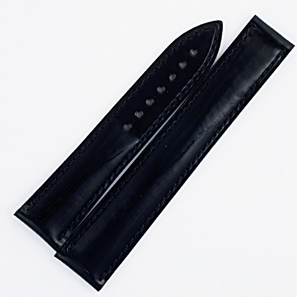 Omega black polished leather strap (18x16) image 1