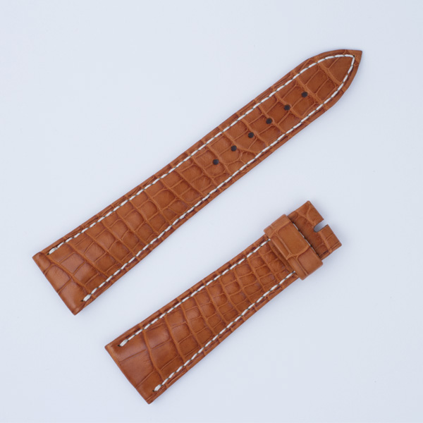 Breguet Light Brown Alligator strap with white stitching (21x16) image 1