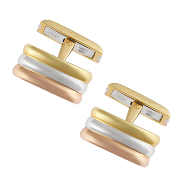 Cartier Tri-Color Cufflinks In 18k Yellow Pink And White image 1