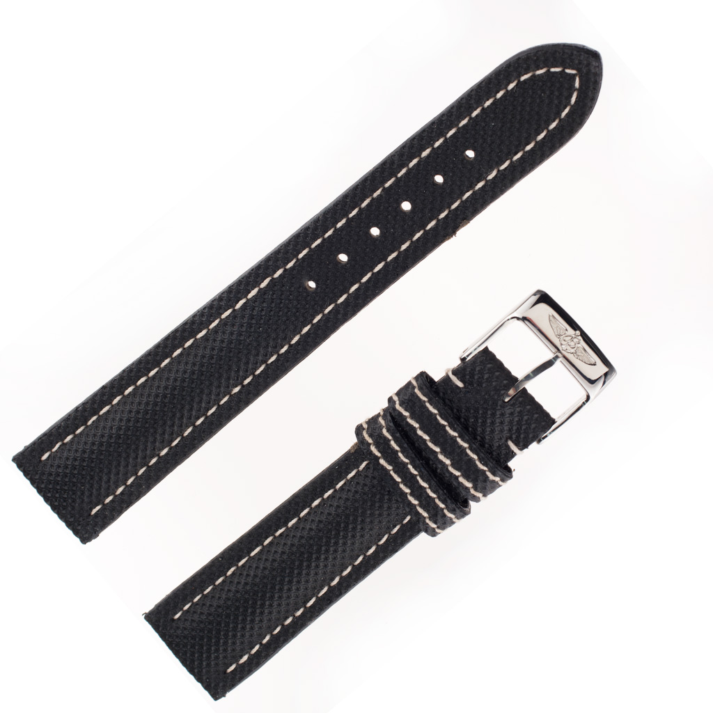 Breitling used black strap with white stitching  (18 X 16) image 1