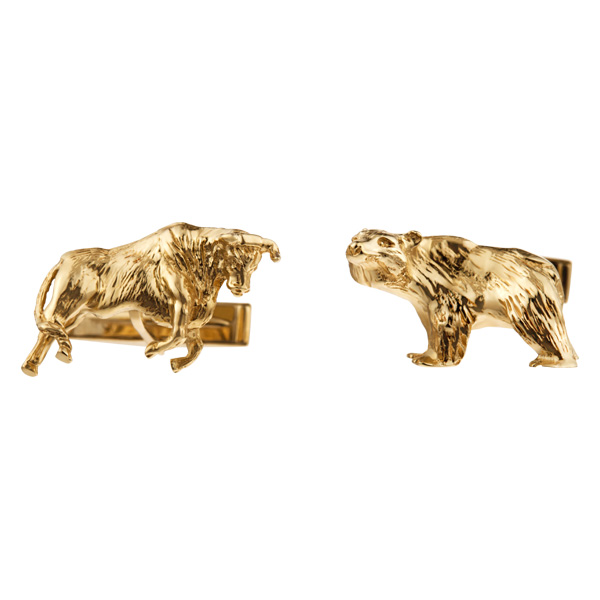 "Stock Market Guru" cufflinks n 14k yellow gold image 1