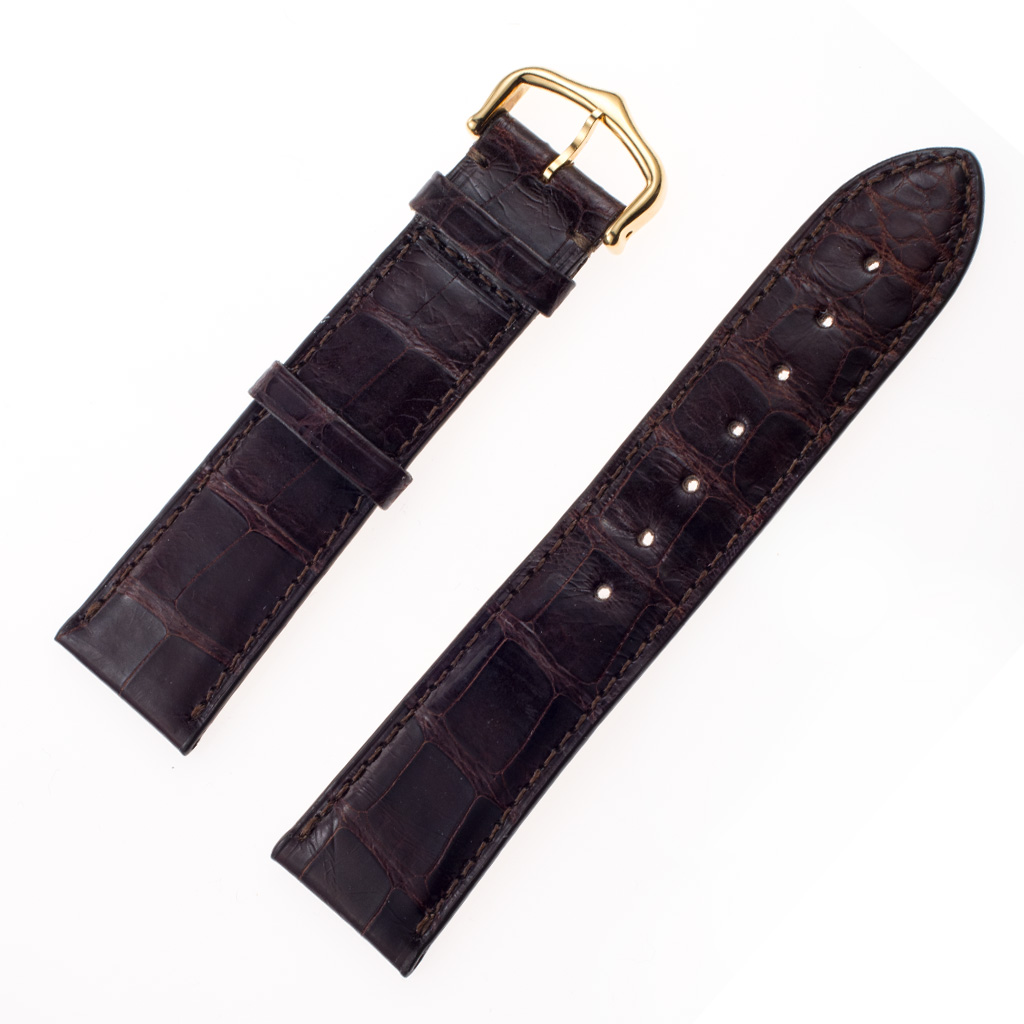 Cartier brown alligator band with 18k tang buckle (20x18) image 1