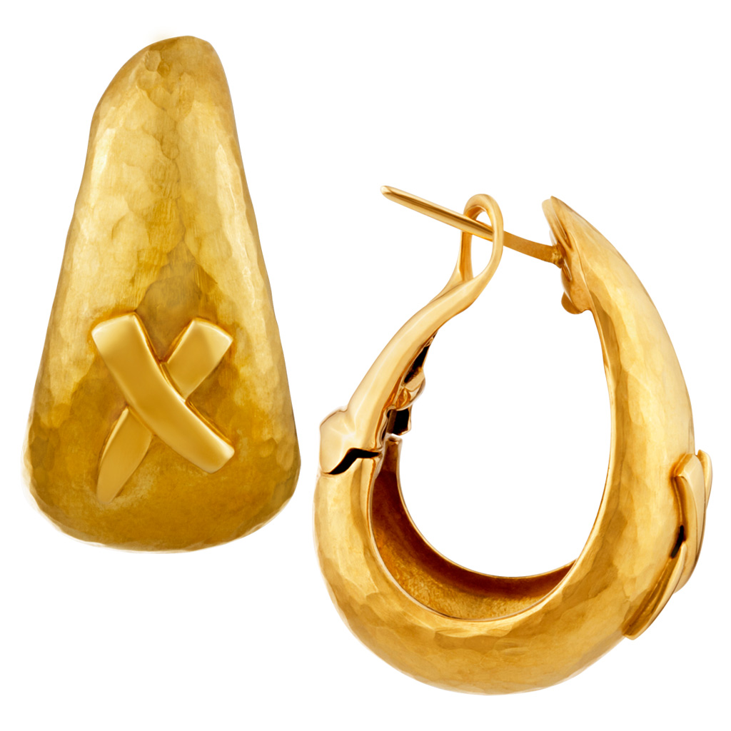 Paloma Picasso "X" Hoop 18k Gold Collectable Earrings image 1