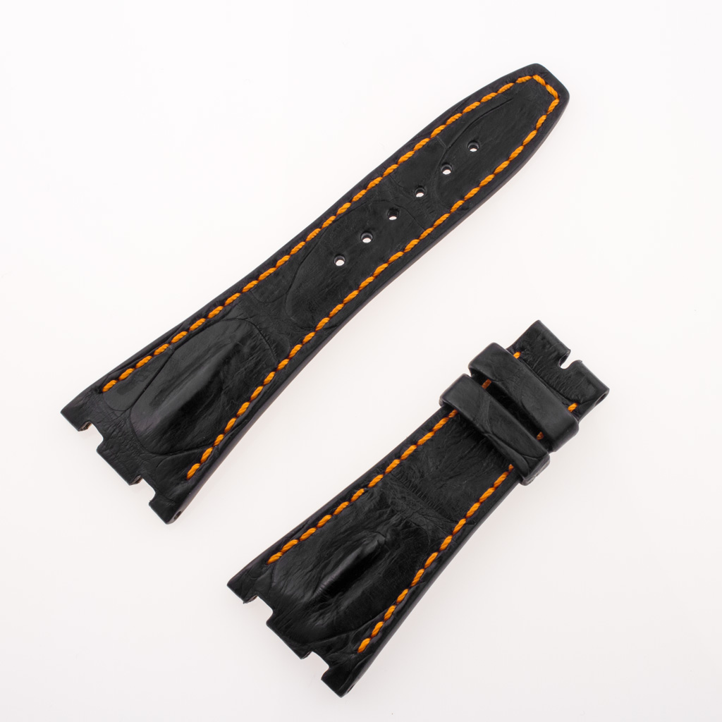 Audemars Piguet hornback watch strap with orange stitching  28x18 mm image 1