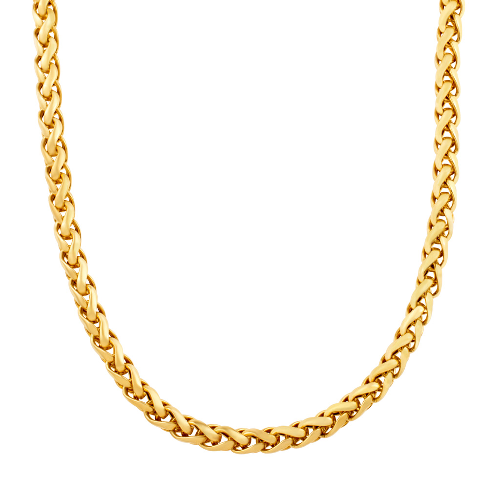 Wheat link chain in 18k yellow gold image 1