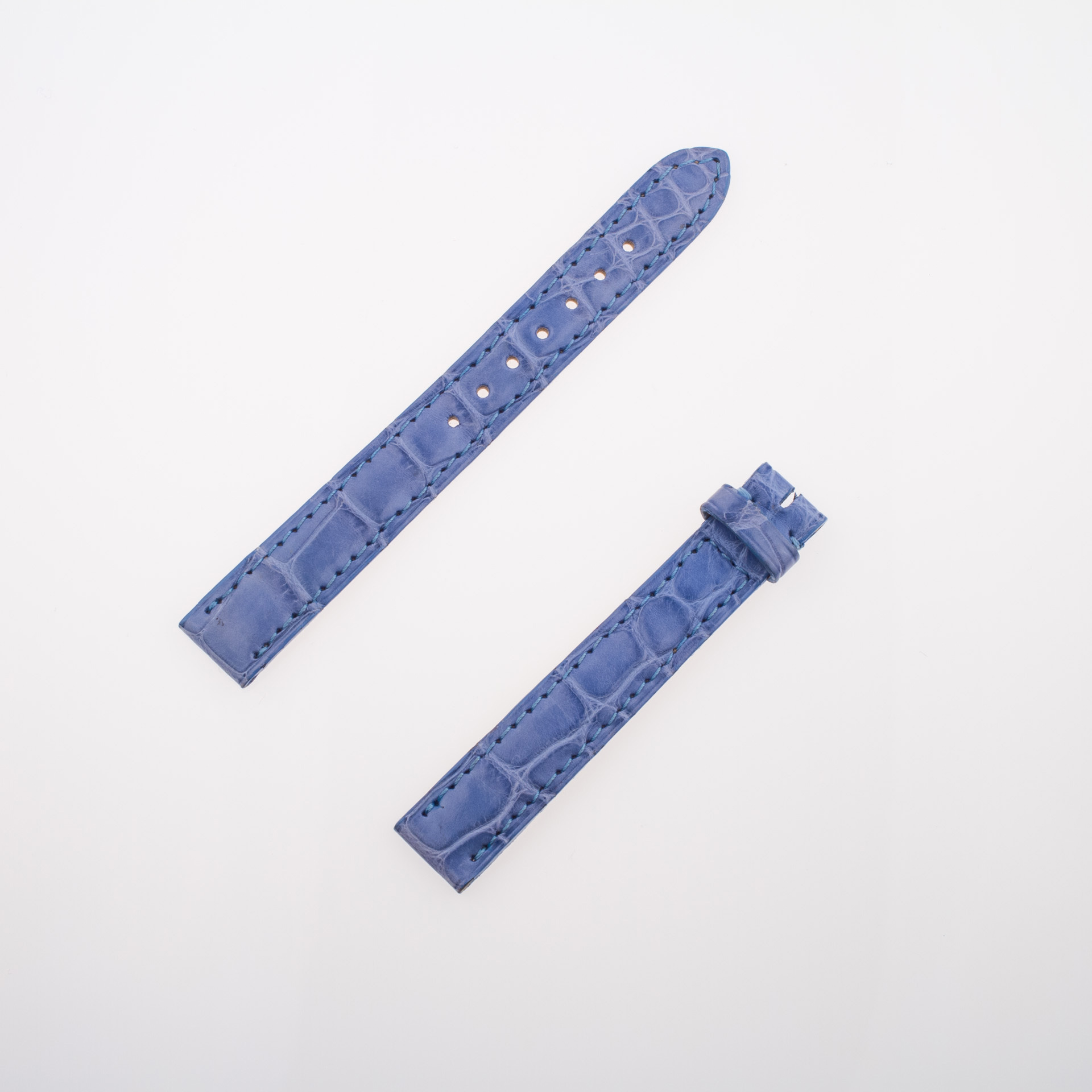 Ladies Cartier light blue leather alligator strap (13 x 12mm) image 1