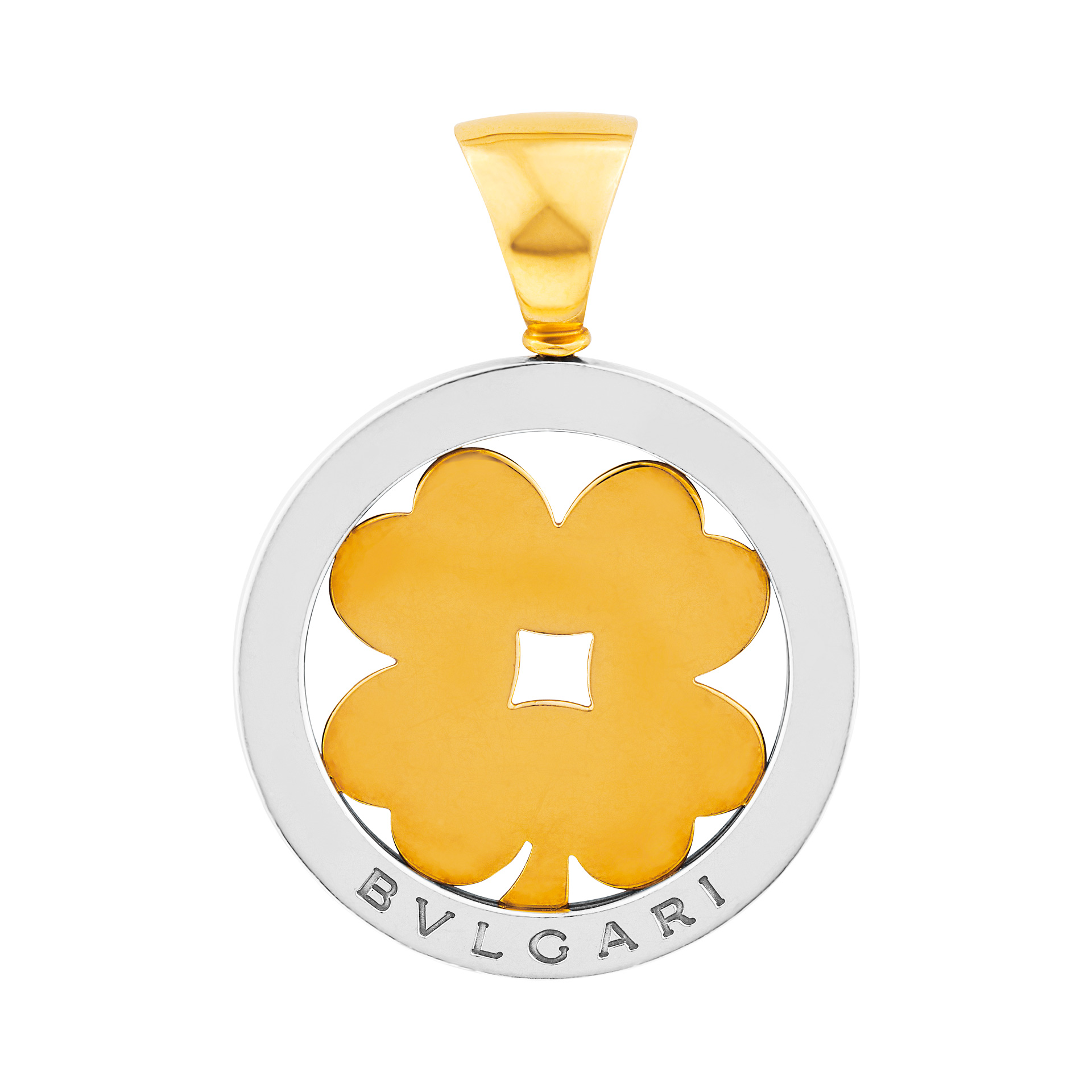 Bvlgari "Clover" luck pendant in 18k and steel image 1