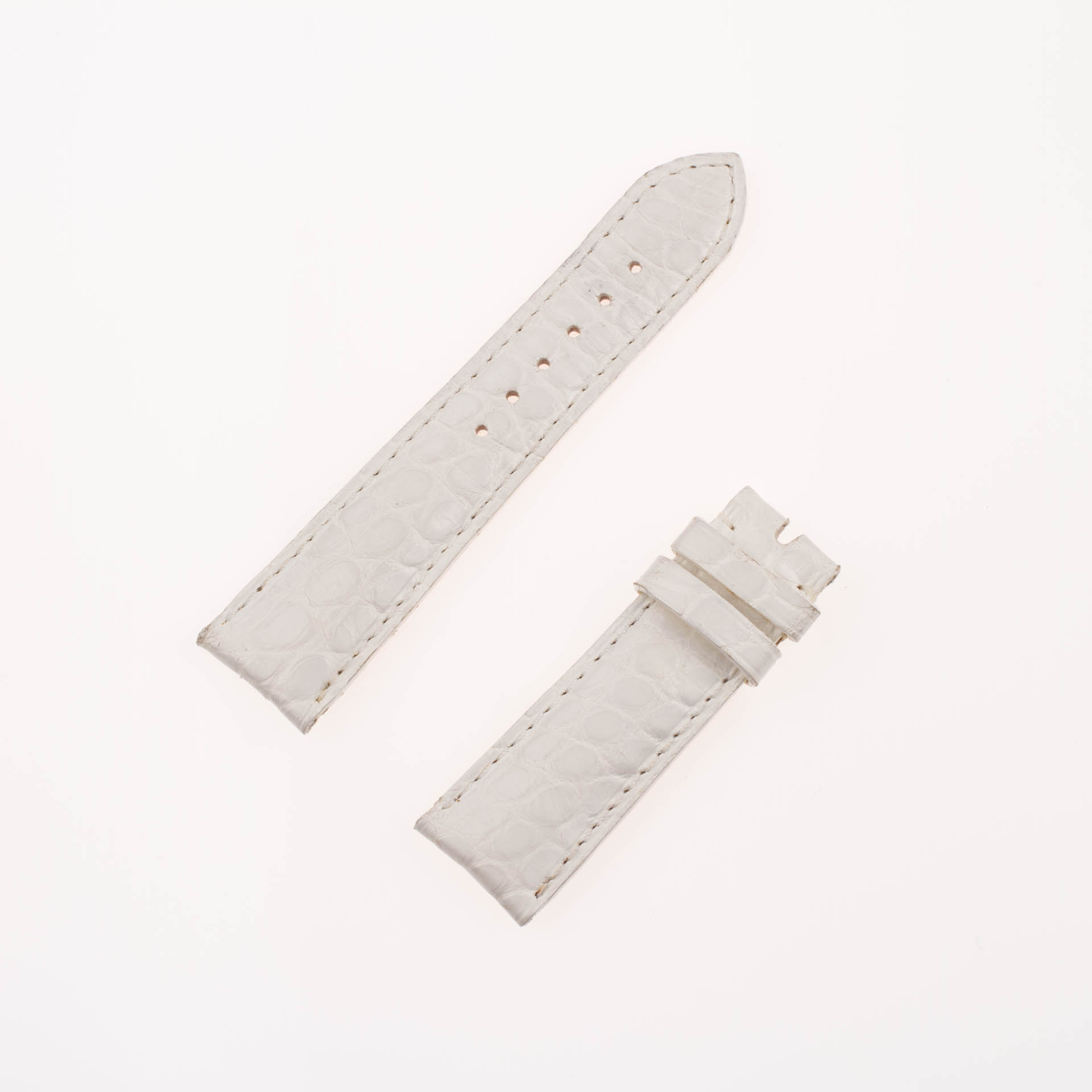 Chopard white alligator strap (19x16) for tang buckle image 1