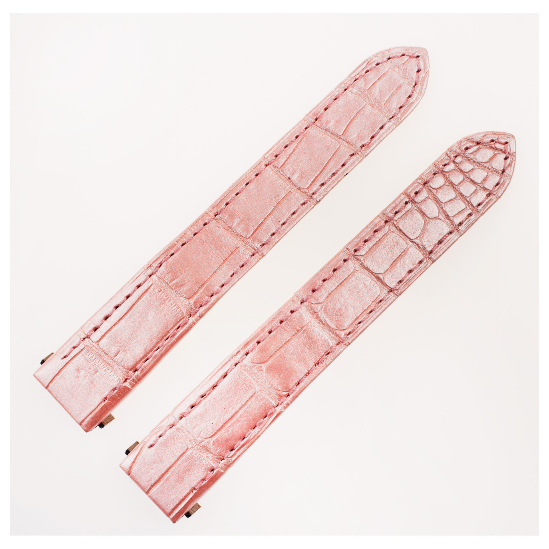 Cartier shiny pink alligator strap by 15mm lug and 4" length image 1
