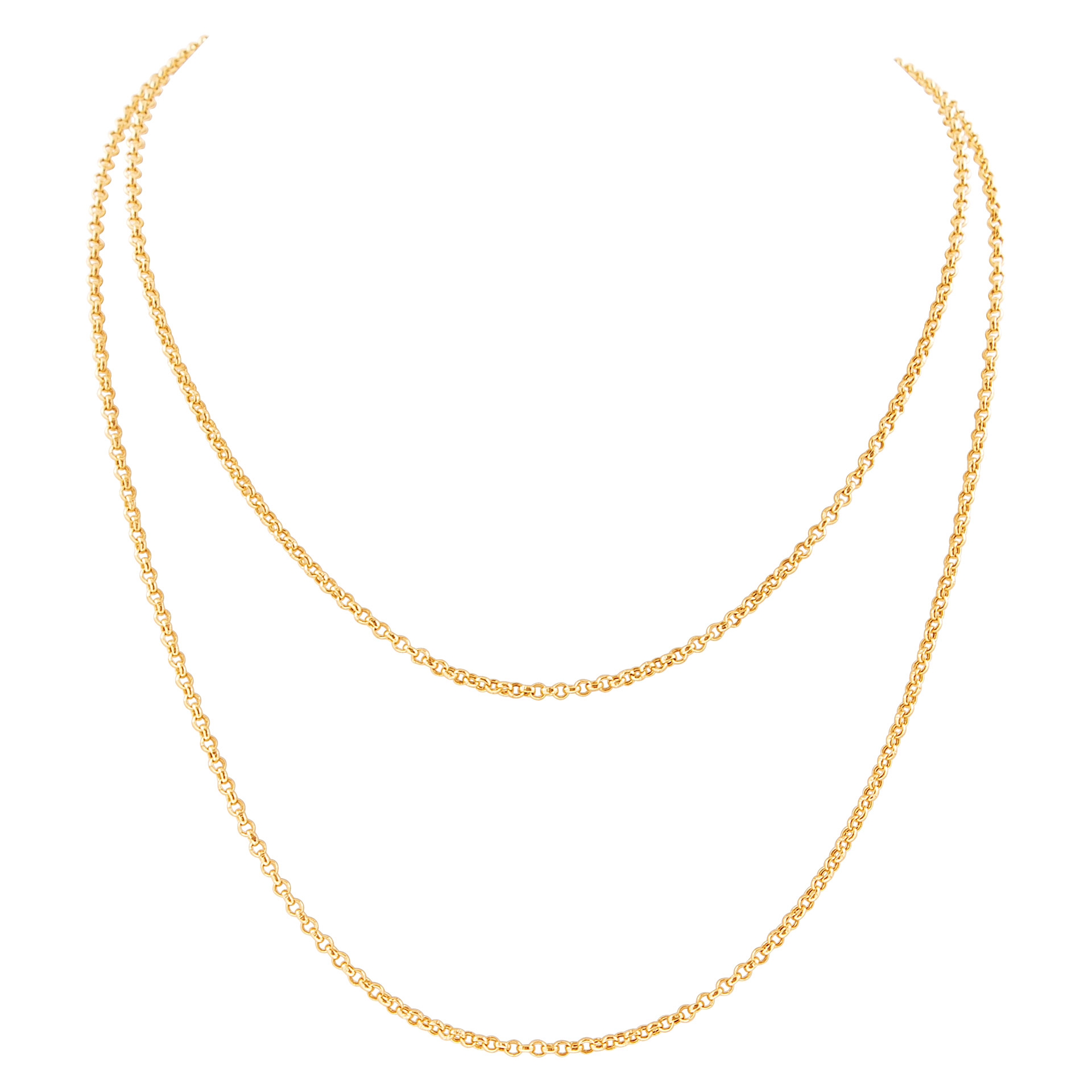 Elongated link chain in 18k yellow gold image 1