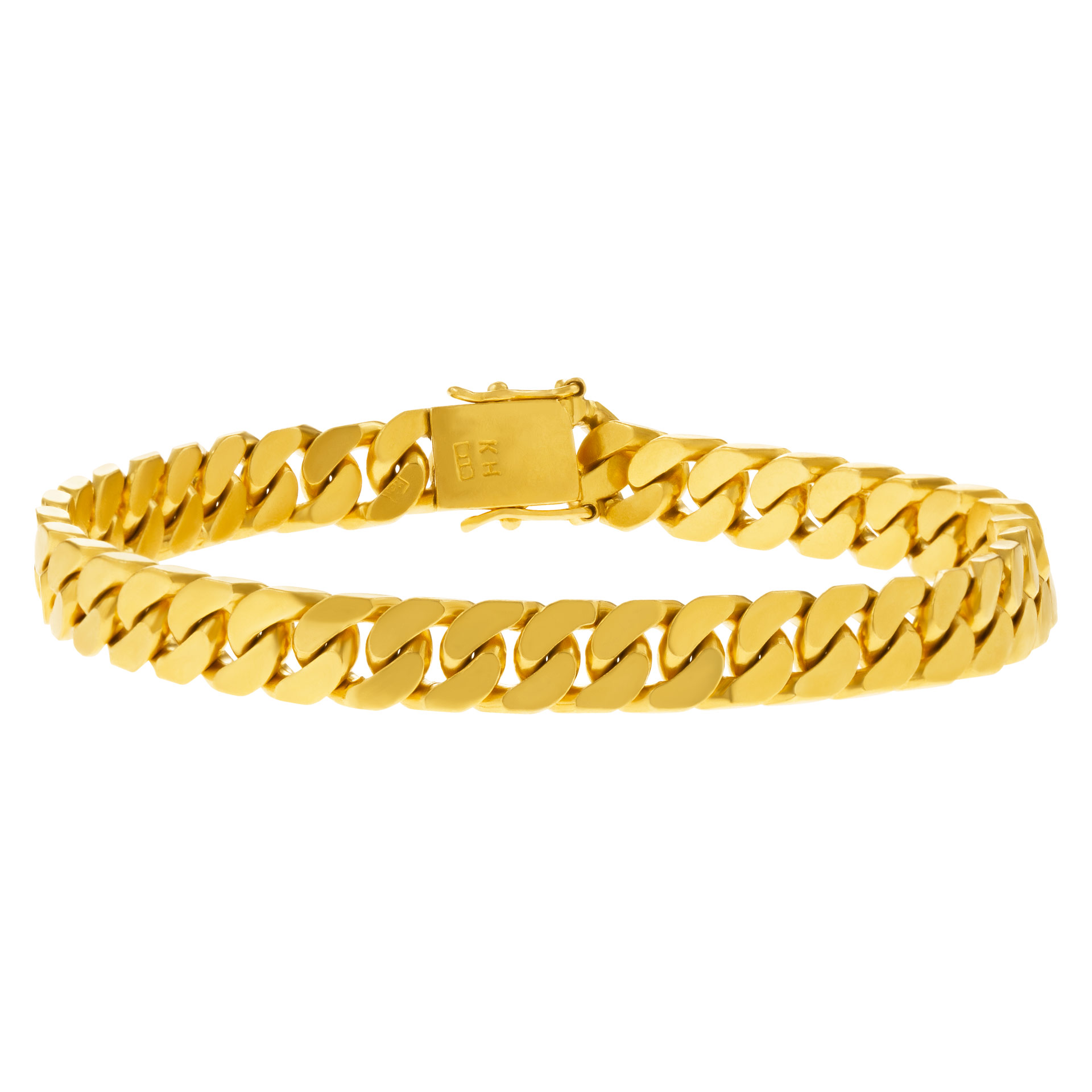 22k yellow gold cuban link bracelet image 1